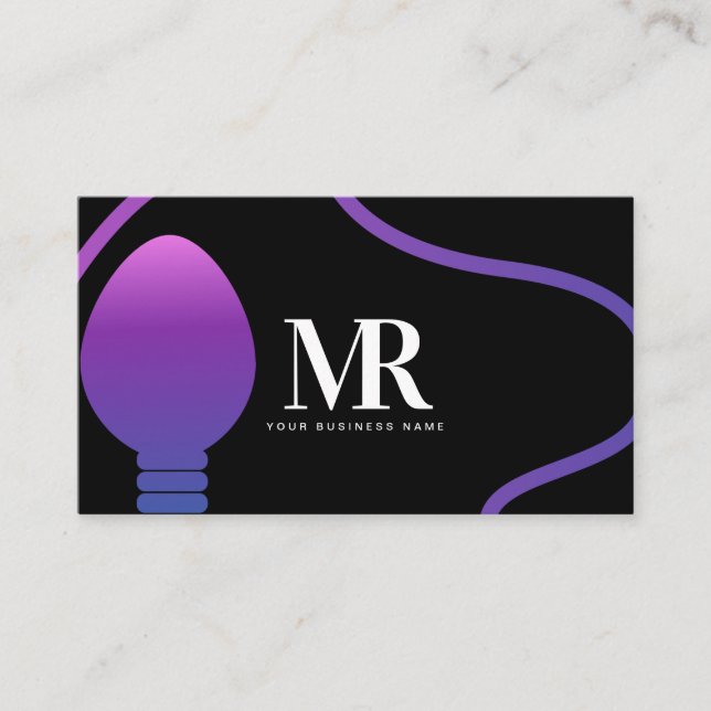 Electrical Electrician Lighting Business Branding Card (Front)