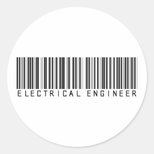 Electrical Engineer Bar Code Classic Round Sticker
