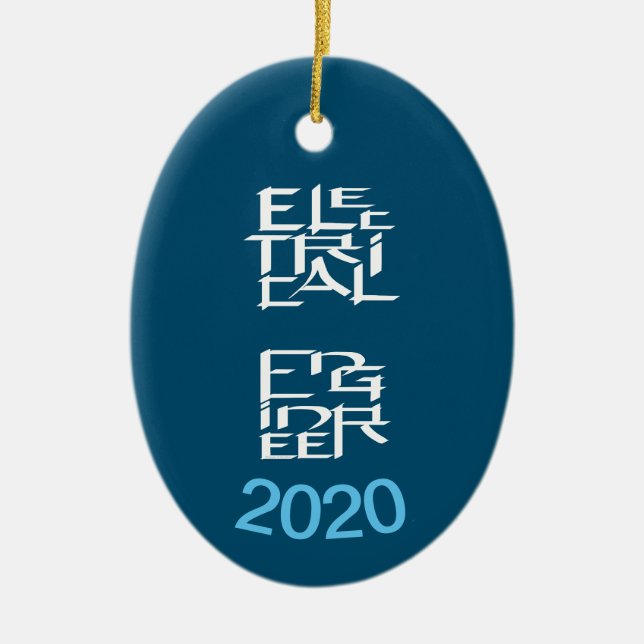 Electrical Engineer Character Ceramic Tree Decoration (Front)
