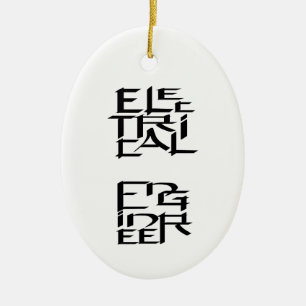 Electrical Engineer Character Ceramic Tree Decoration