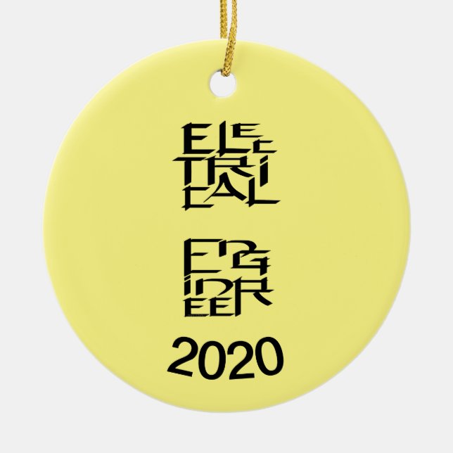 Electrical Engineer Character Ceramic Tree Decoration (Front)