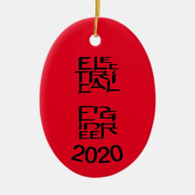 Electrical Engineer Character Ceramic Tree Decoration (Front)
