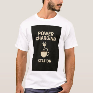 Electrical Engineer Coffee Power Charging Station T-Shirt