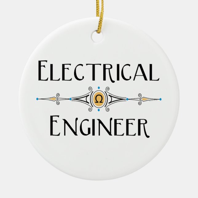 Electrical Engineer Decorative Line  Ceramic Tree Decoration (Front)