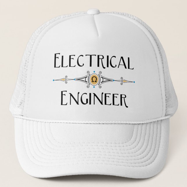 Electrical Engineer Decorative Line  Trucker Hat (Front)