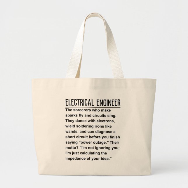 Electrical engineer large tote bag (Front)