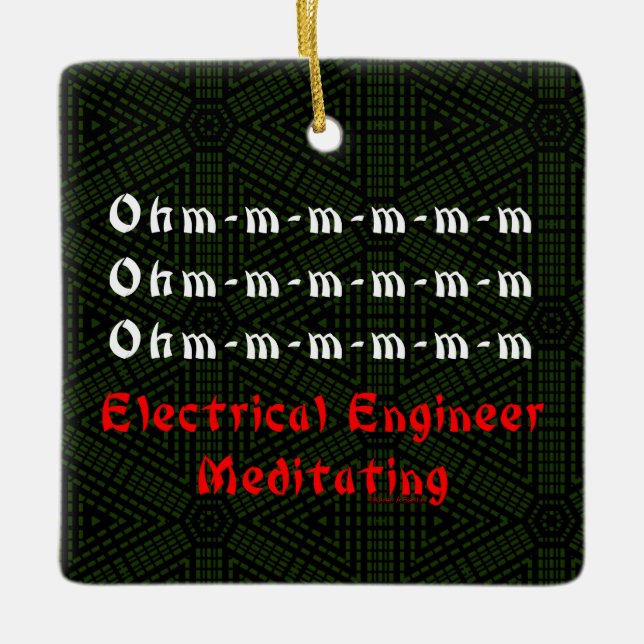 Electrical Engineer Meditating Ceramic Ornament (Front)