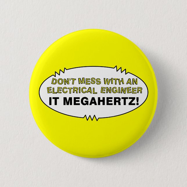 Electrical Engineer Megahertz Oval 6 Cm Round Badge (Front)