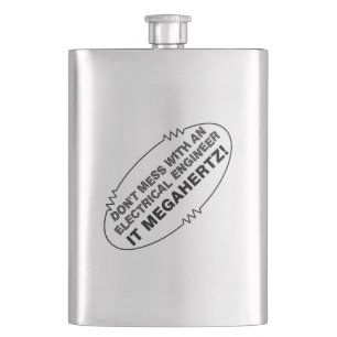 Electrical Engineer Megahertz Oval Hip Flask