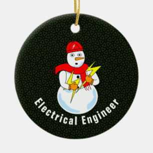 Electrical Engineer Snowman Ceramic Tree Decoration