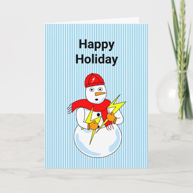 Electrical Engineer Snowman Holiday Card (Front)