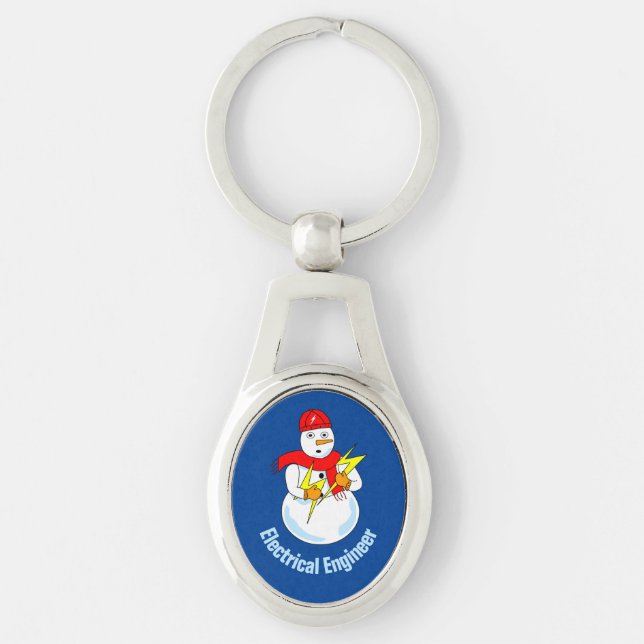Electrical Engineer Snowman Key Ring (Front)