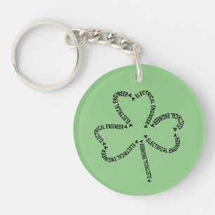 Electrical Engineer Text Shamrock Key Ring