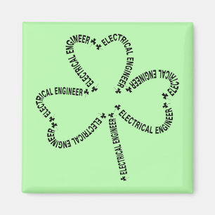 Electrical Engineer Text Shamrock Magnet