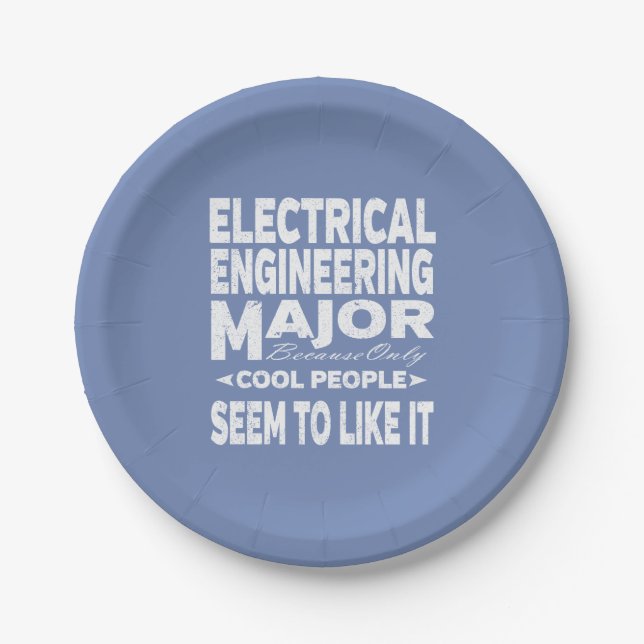 Electrical Engineering College Major Cool People Paper Plate (Front)