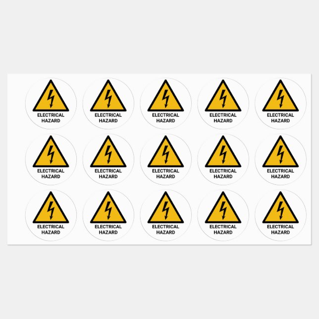 Electrical Hazard Warning, Electric Shock Symbol (Sheet)