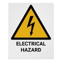 Electrical Hazard Warning, Electric Shock Symbol