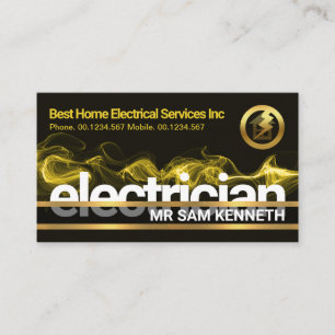 Electrical Lightning Gold Line Box Electrician Business Card