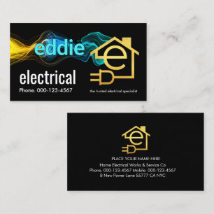 Electrical Lightning Powers Letter-E Business Card