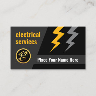 Electrical Lightning Powers Your Name Business Card