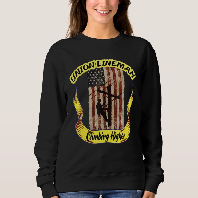 Electrical Lineman Cableman Stuff Electric Pole Cl Sweatshirt (Front)