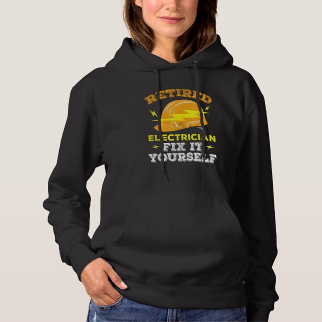 Electrical Lineman Engineer Retired Electrician Da Hoodie (Front)