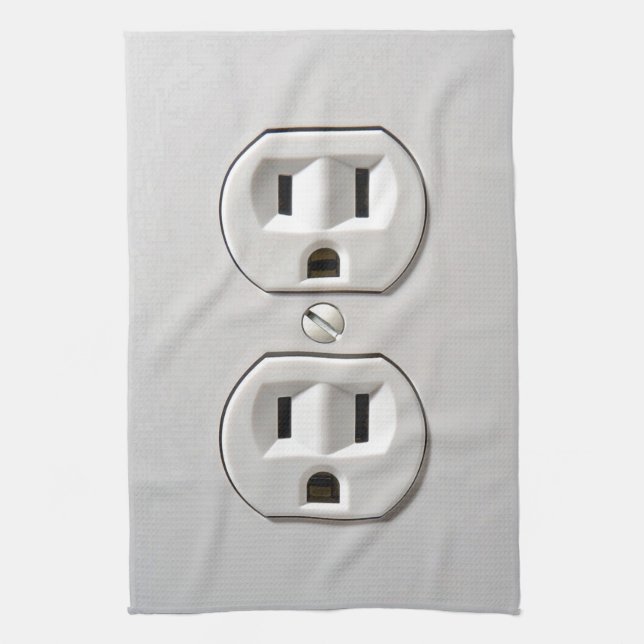Electrical Outlet Plug-in Tea Towel (Vertical)