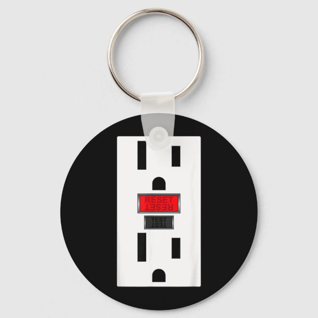 Electrical Outlet Socket Funny Halloween Key Ring (Front)