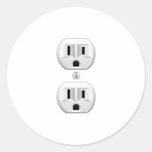 Electrical Plug Click to Customise Colour Decor Classic Round Sticker
