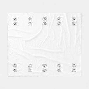 Electrical Plug Click to Customise Colour Decor Fleece Blanket
