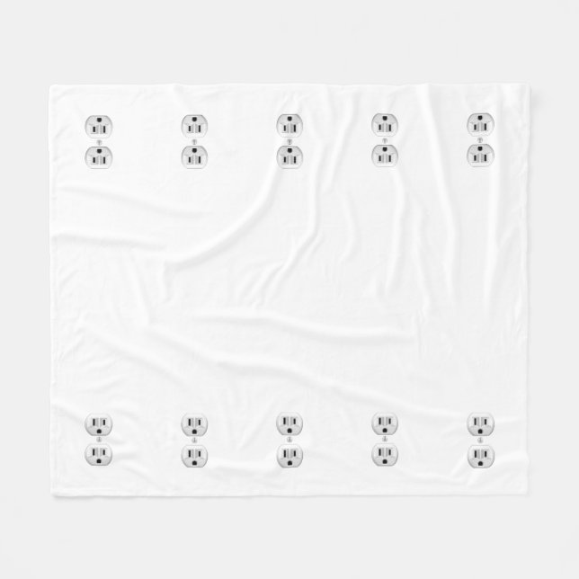 Electrical Plug Click to Customise Colour Decor Fleece Blanket (Front (Horizontal))