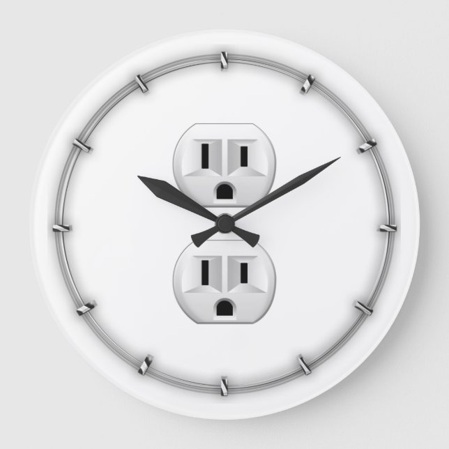 Electrical Plug Click to Customise Colour Decor Large Clock (Front)