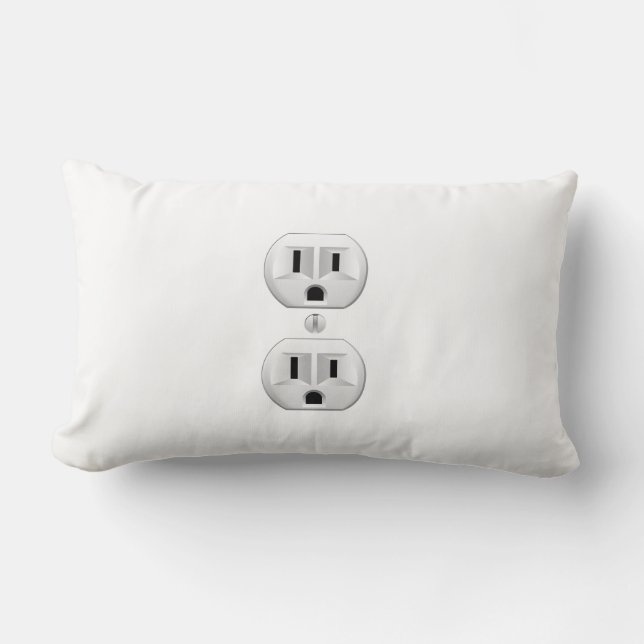 Electrical Plug Click to Customise Colour Decor Lumbar Cushion (Front)