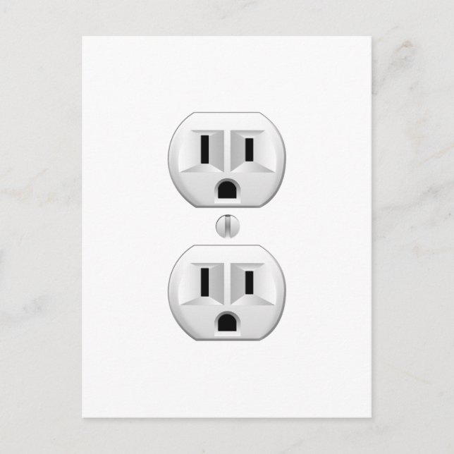 Electrical Plug Click to Customise Colour Decor Postcard (Front)