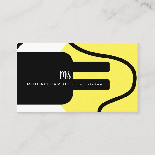 Electrical Plug Electrician Business Branding Card (Front)