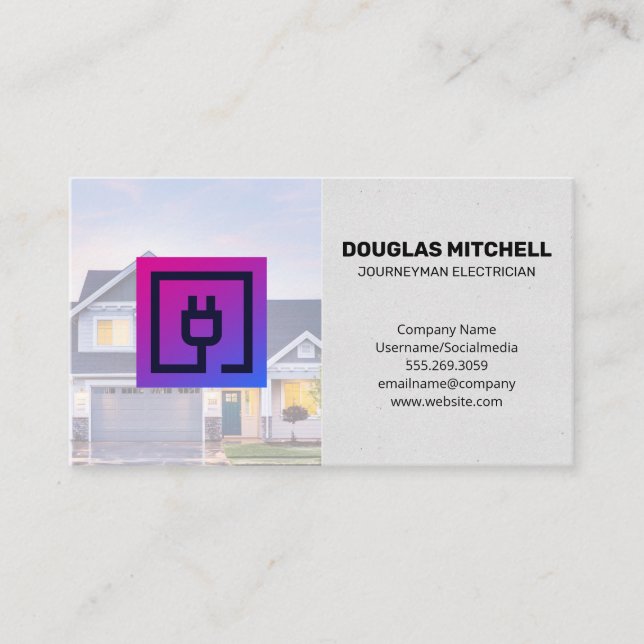 Electrical Plug | Electrician Business Card (Front)