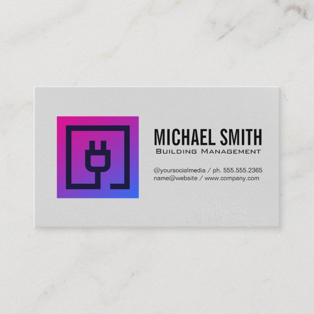 Electrical Plug | Electrician Logo Business Card (Front)