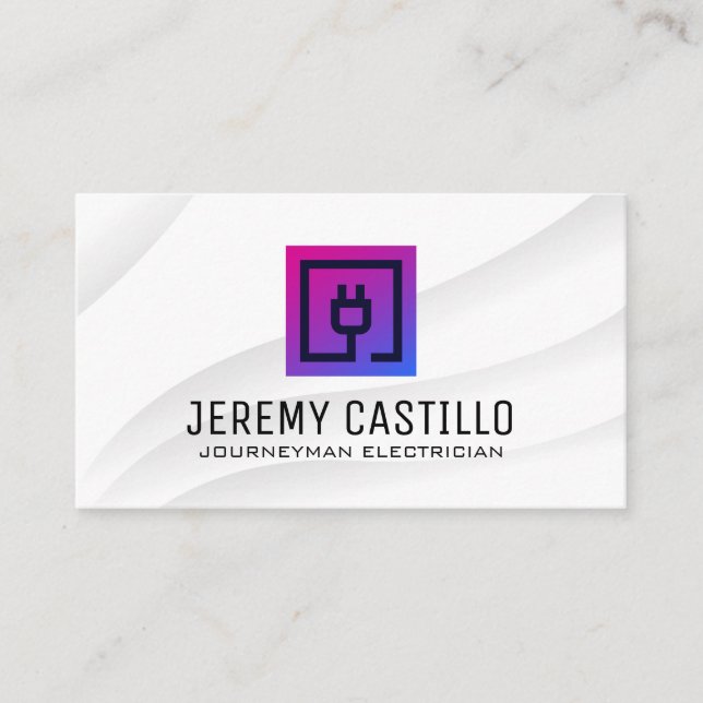 Electrical Plug Logo | Power | Tech Business Card (Front)