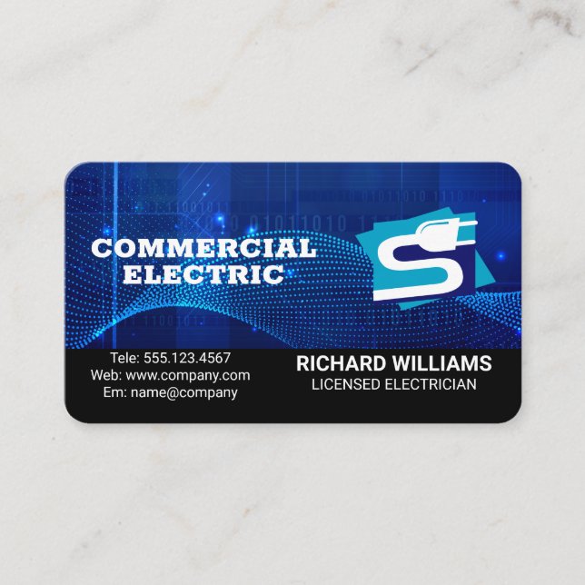 Electrical Plug | Power Energy | Tech Business Card (Front)