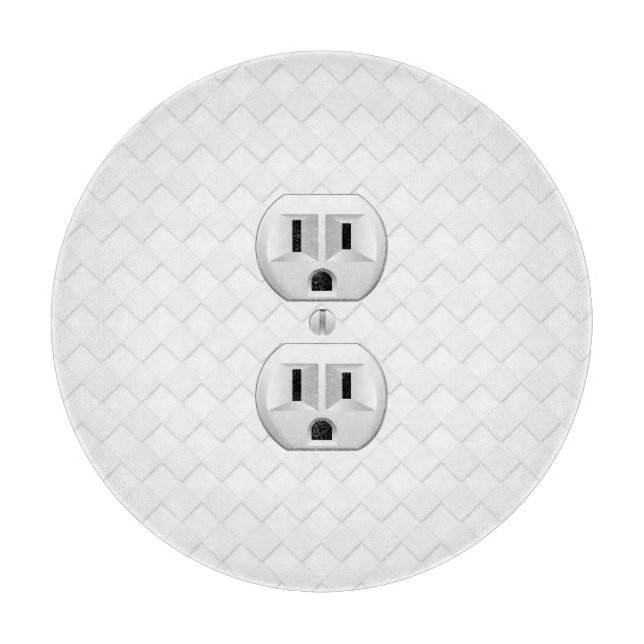 Electrical Plug Wall Outlet Fun Customise This Cutting Board (Front)