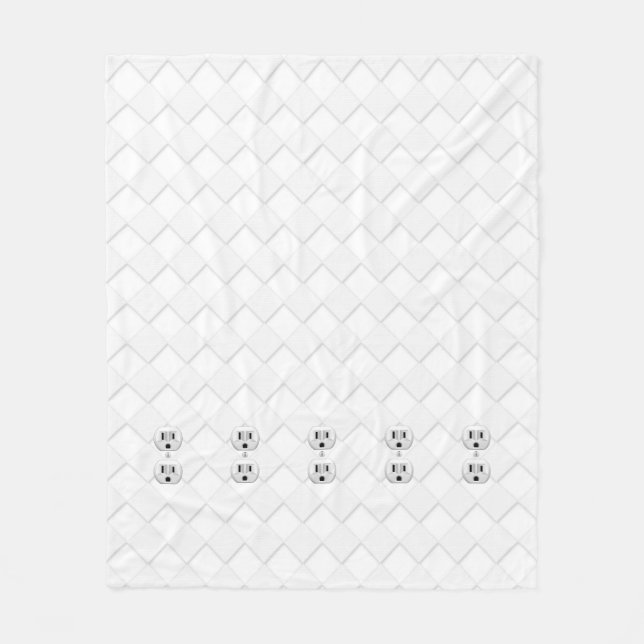 Electrical Plug Wall Outlet Fun Customise This Fleece Blanket (Front)