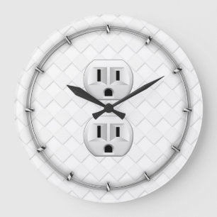 Electrical Plug Wall Outlet Fun Customise This Large Clock