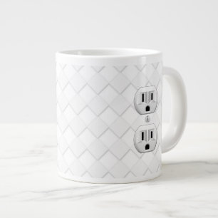 Electrical Plug Wall Outlet Fun Customise This Large Coffee Mug