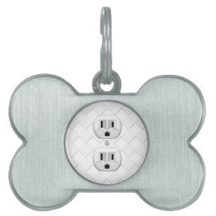 Electrical Plug Wall Outlet Fun Customise This Pet Name Tag