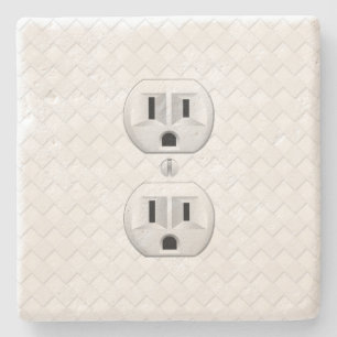 Electrical Plug Wall Outlet Fun Customise This Stone Coaster
