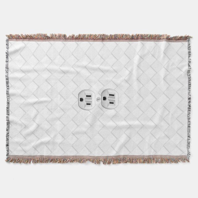 Electrical Plug Wall Outlet Fun Customise This Throw Blanket (Front)