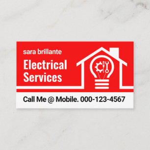 Electrical Power Line Electric Bulb Business Card