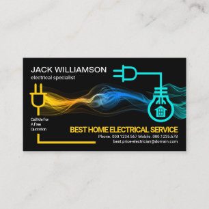 Electrical Power Supply Luminous Lightning Business Card