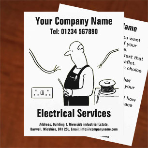 Electrical Services Cartoon Design Flyer
