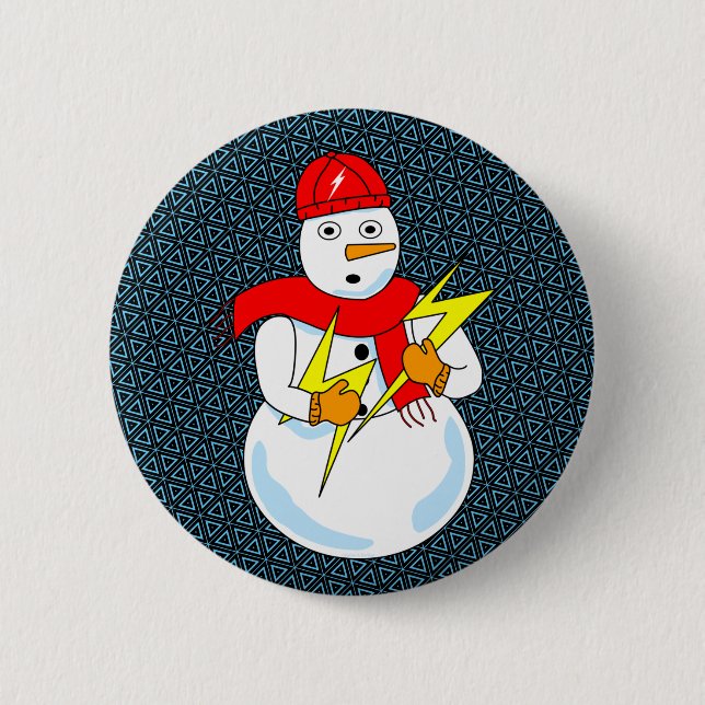 Electrical Snowman 6 Cm Round Badge (Front)